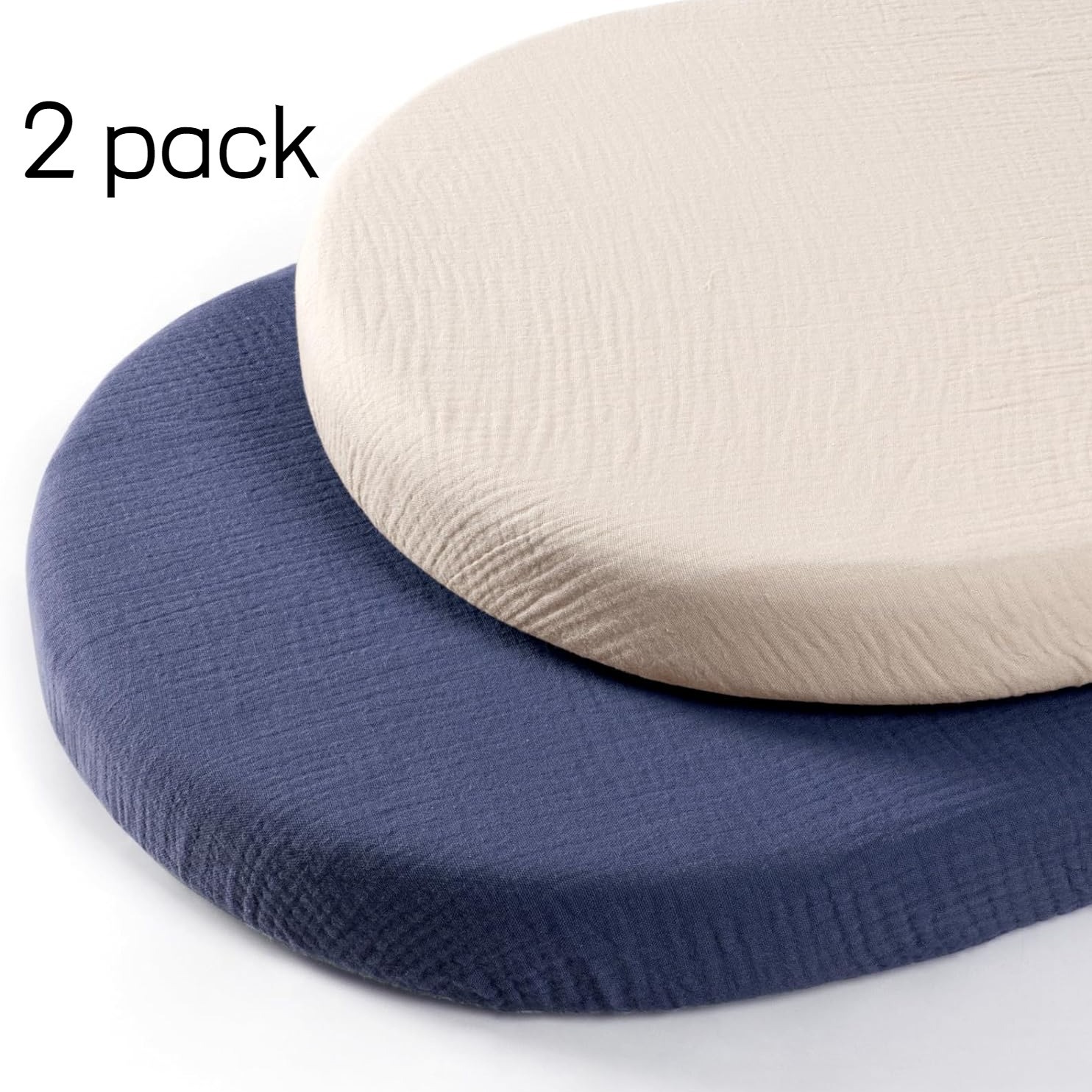 Cross-border Baby Cradle Bed Cover 2-piece Muslin Breathable Cotton Yarn Cradle Mattress Removable Change Cover