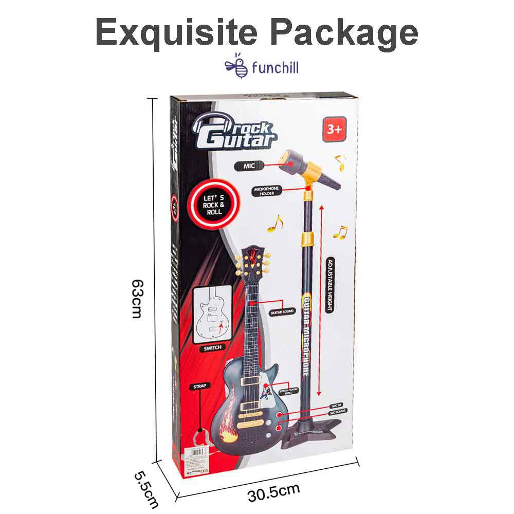 Musical Instrument Learning Early Education Puzzle Junior Children Novice Guitarist Practice Electronic Guitar Microphone Combination