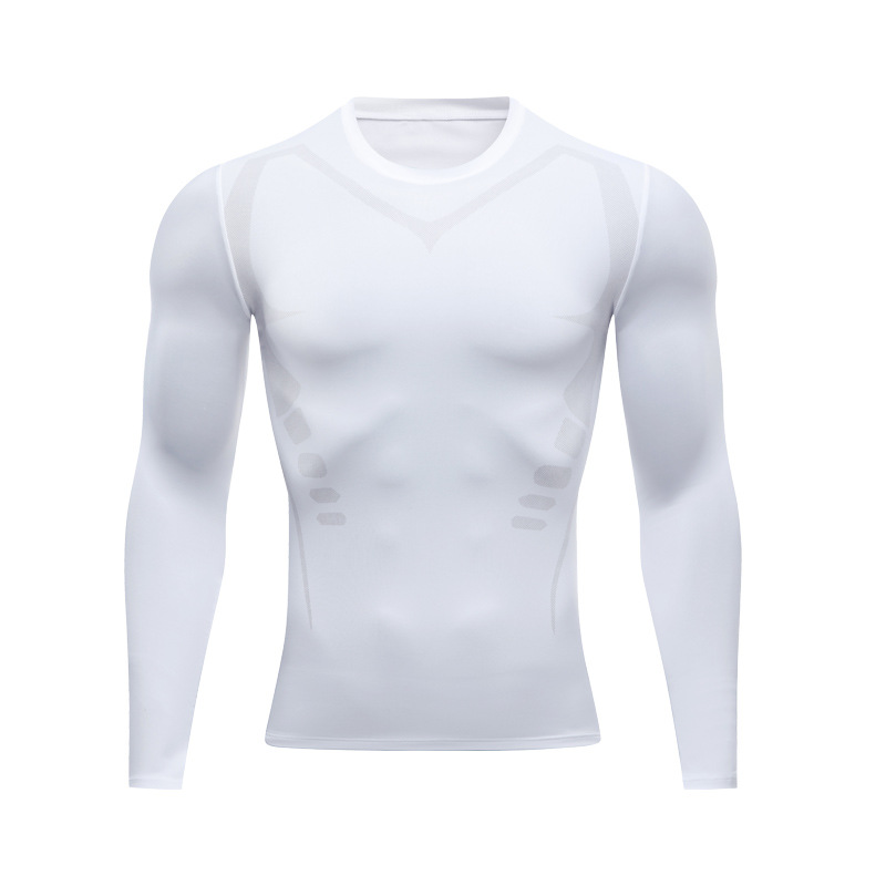 Sports tights men's summer quick-drying T-shirt high elastic compression training clothing breathable long sleeve running fitness clothing