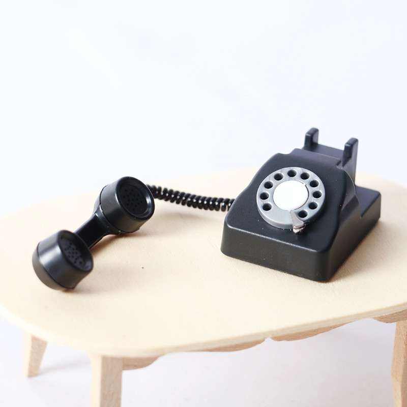 1:12 Dollhouse Dollhouse Nostalgic Mini Telephone Miniature Scene Decoration