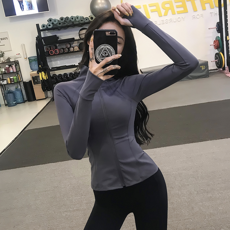 Fitness Jacket for Women, Autumn and Winter Yoga Wear, Slimming Sports Long-Sleeve Training Top, Tight-Fitting Top, Versatile and Stylish