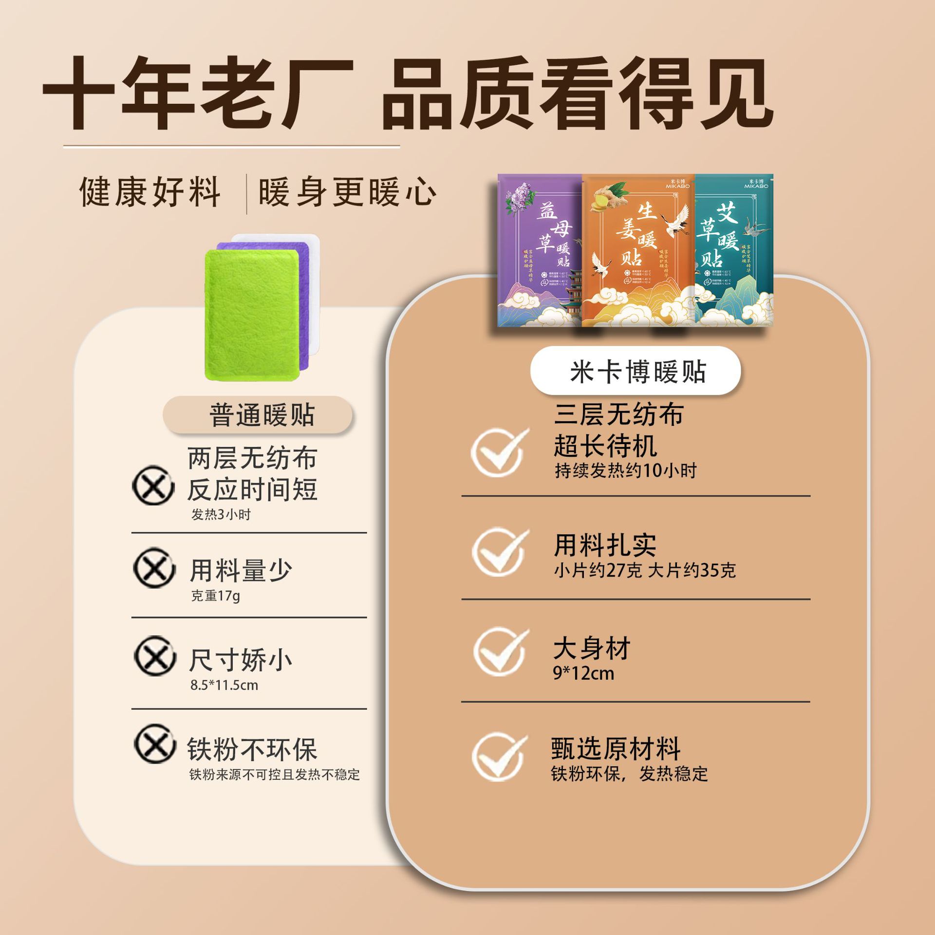 Warm Baby Patches Factory Custom Wholesale Warm Patches Self-Heating Ginger Mugwort Motherwort Warm Baby Patches for Warmth