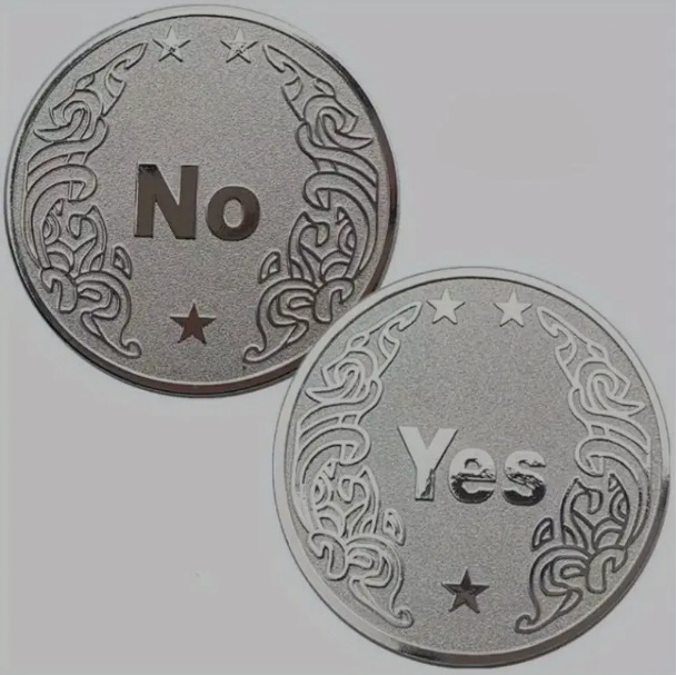 Yes/No Decision Coin Play Lucky Wishing Coin Props Toy Creative Gift Commemorative Coin Niche High-End Gift