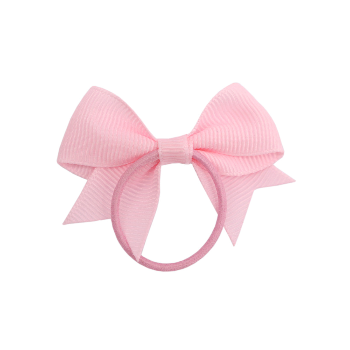 Cross-border 6cm Solid Color Rib with Bow Hair Rope Hair Ring Female Children Swallow Tail Rubber Band Baby Hair Rope Hair Accessories