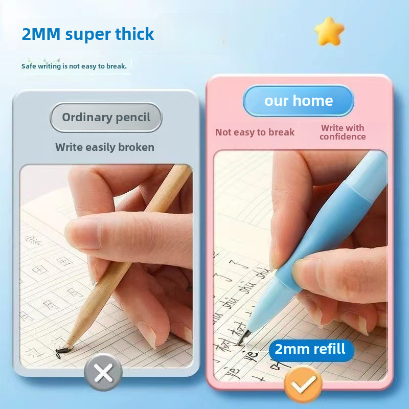 Tianzhuo dolphin positive posture movable pencil 2.0 thick refill excellent grip writing continuous elementary school children calligraphy practice automatic pen