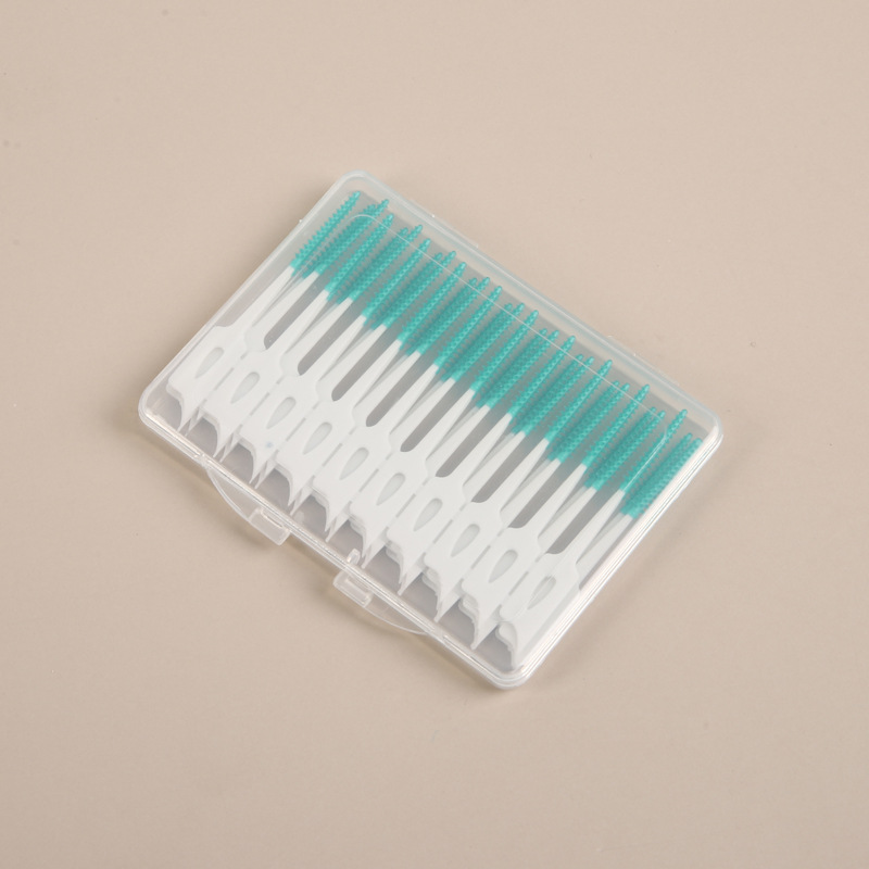 Силиконовые зубочистки со вкусом мяты для чистки межзубных промежутков, 40 штук в коробке, оптовая партия