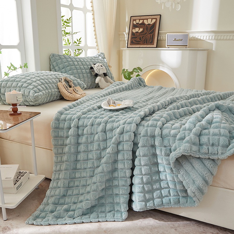 Cross-Border Popular Multifunctional Air-Conditioned Blanket, Sofa Blanket, New Cloud-Like Dreamland Solid Color Cut Flower Carved Blanket Wholesale