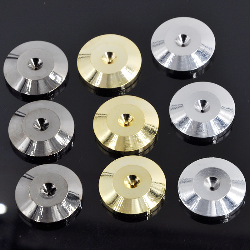 Silver 25mm Pure Copper Nickel Plated Speaker Shock Nail Pad HIFI Sound Shock Pad Speaker Tip Nail Pad
