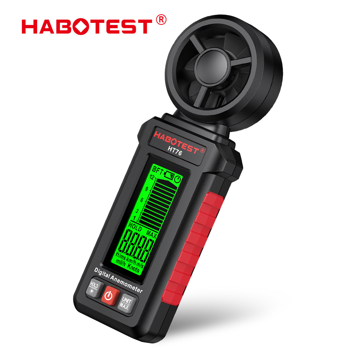 Habotest/Huabo Ht76 Digital Anemometer High-Precision Handheld Portable Wind Speed Meter