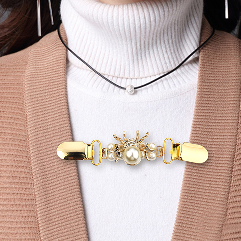 Customized Cross-Border Wish Hot-Selling European and American Retro Brooch Clip Duckbill Clip Scarf Cardigan Sweater Shawl Clip