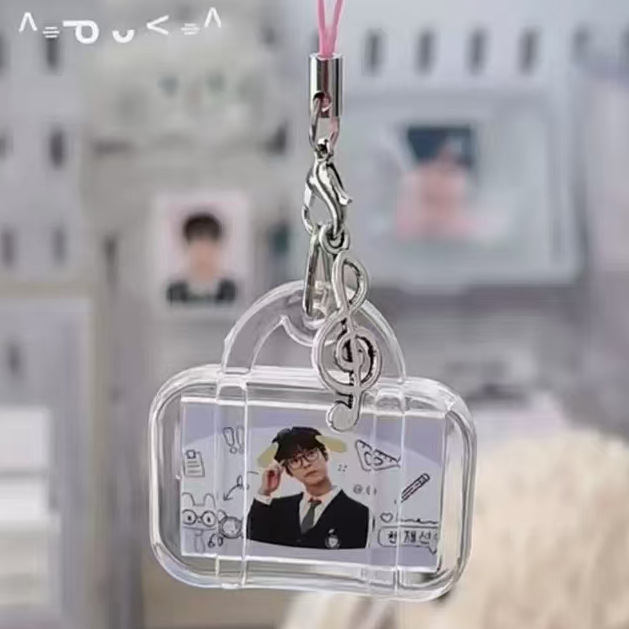 Creative Transparent Acrylic Blank Photo Frame Keychain Bag Scenic Spot High Color Value Pendant DIY Photo Keychain