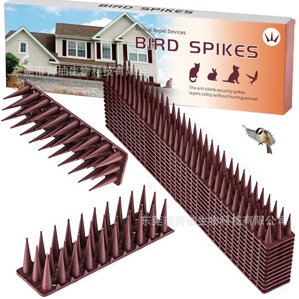 Популярные многофункциональные шипы против птиц, 12 штук в цветной коробке, пластиковые шипы длиной 43 см, защита от кражи и птиц