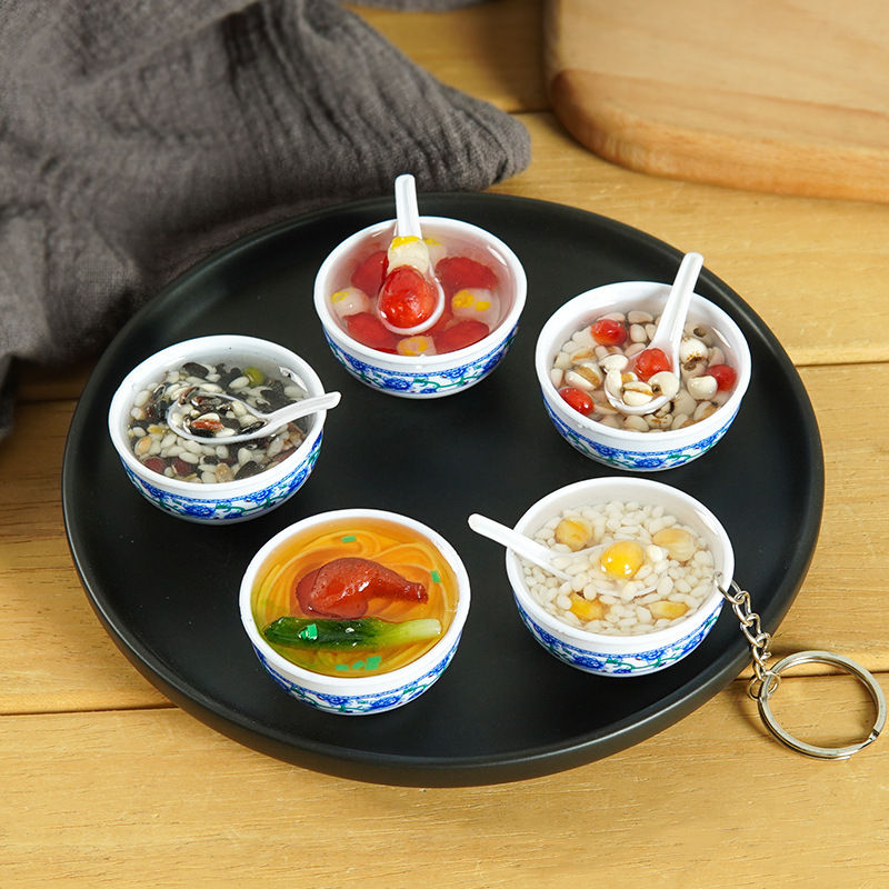 4cm simulation food crafts pendant miniature mini Chinese style snack food and play keychain schoolbag ornaments