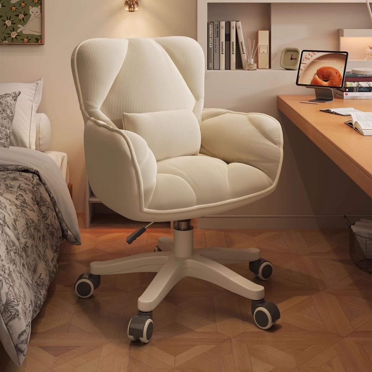 Computer Chair Comfortable Sedentary Backrest Office Chair Home Girls Bedroom Makeup Chair Dormitory Desk Lift Swivel Chair