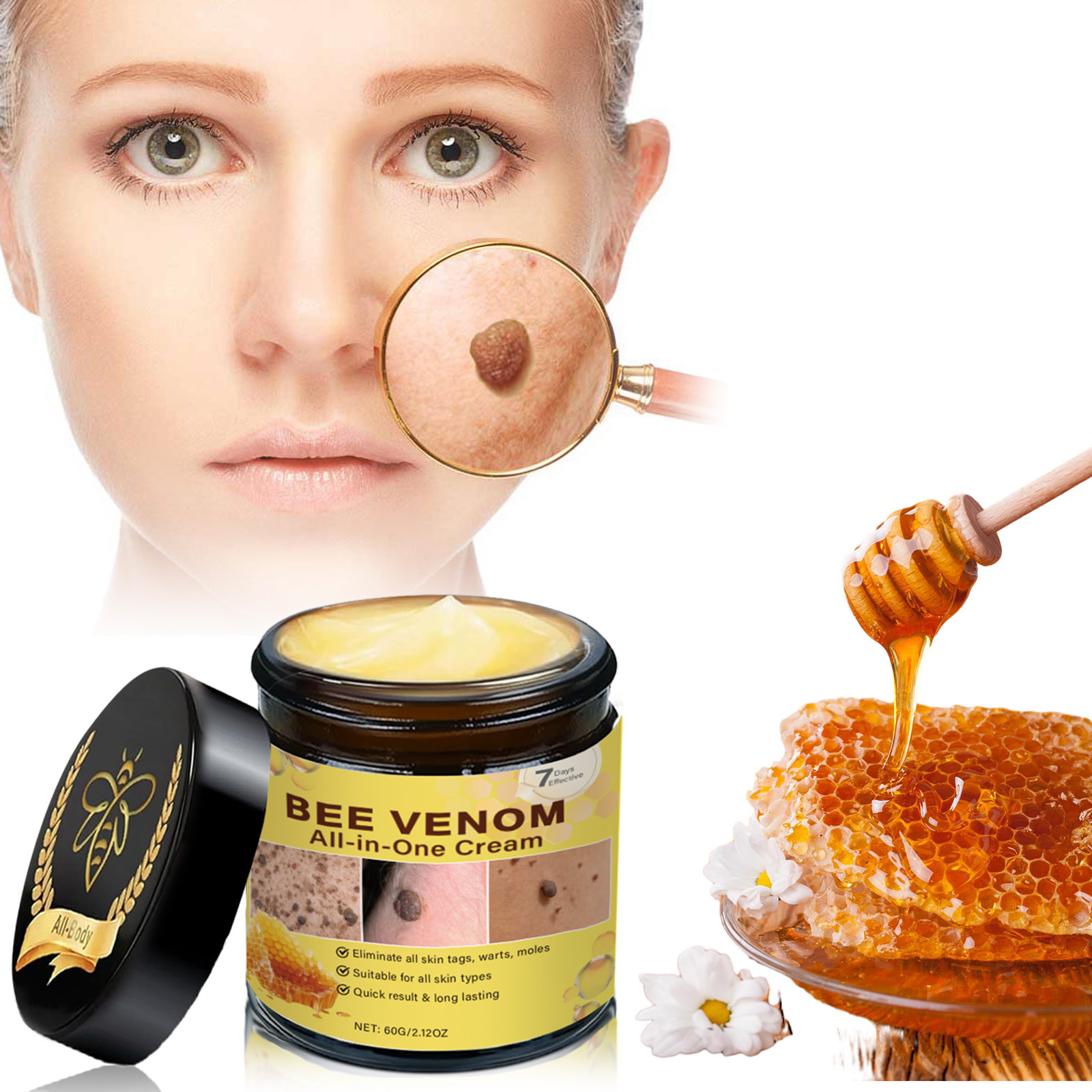 Кросс-граничный крем для ухода за кожей с пчелиным ядом очищение кожи тела Keyou сглаживание кожи