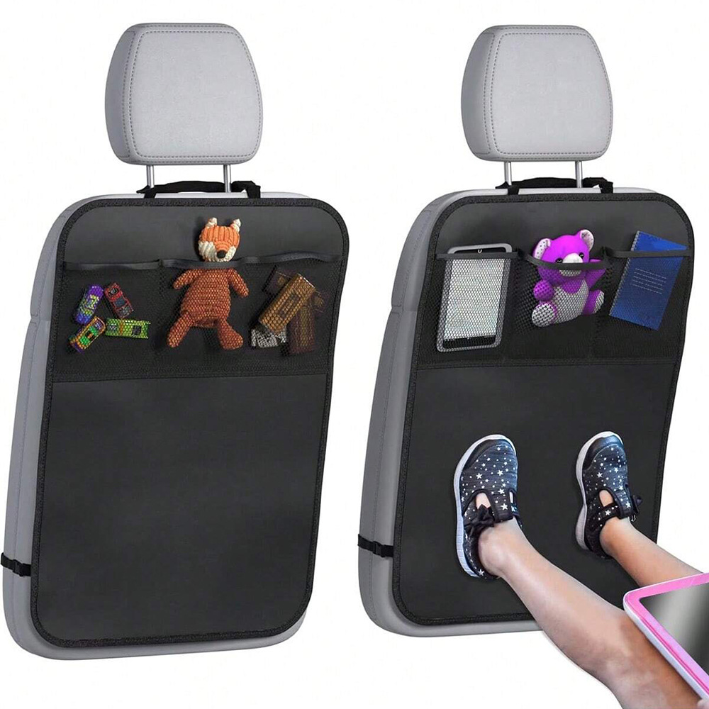 Car seat back storage bag car rear seat anti-kick cushion belt mesh storage bag car seat protection artifact