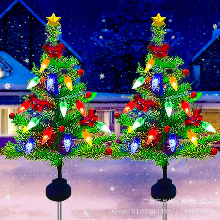 New Solar Christmas Tree Christmas Ground Lights Garden Decorative Lights Lawn Lights Outdoor Solar Garden Lights