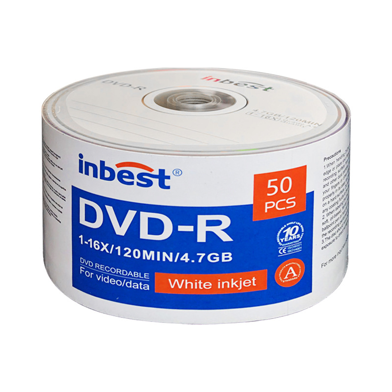 Factory Outlet Wholesale Blank CD DVD-R 4.7GB 1-16X Data Burning CD 50 Pieces Simple Pack