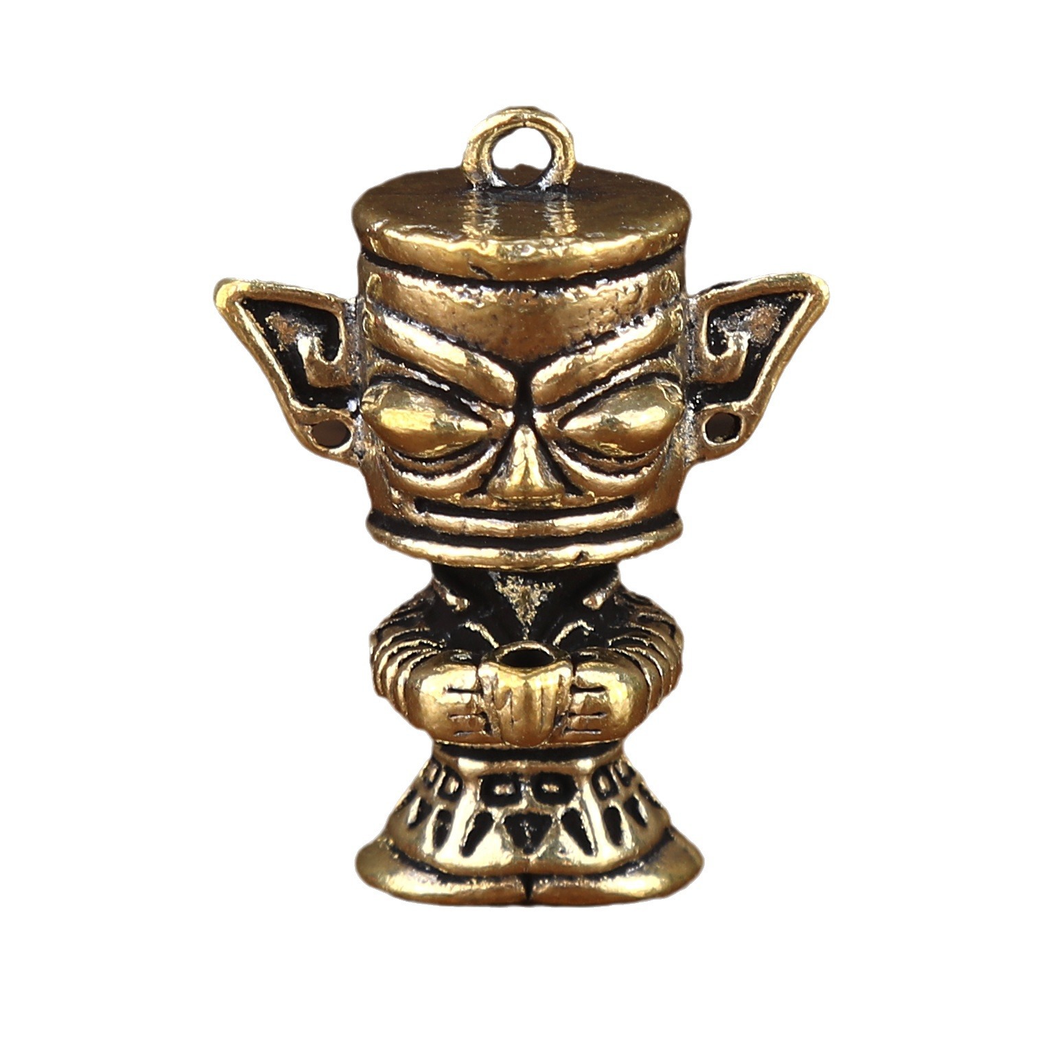 Sanxingdui Keychain Brass Blessing Pendant Souvenir Pendant Creative Transporter Car Keychain