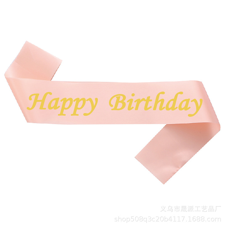 Birthday Shoulder Strap Happy Birthday Shoulder Strap Satin Birthday Ribbon Etiquette Belt Customized Logo