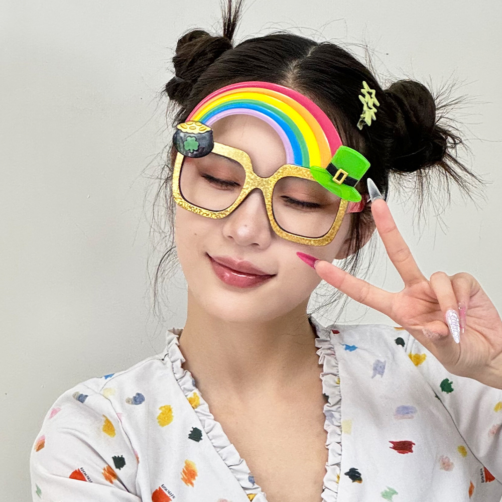 Cross Border Irish Festival Clover Sunglasses Green Clover Glasses St Patrick's Day Party Glasses