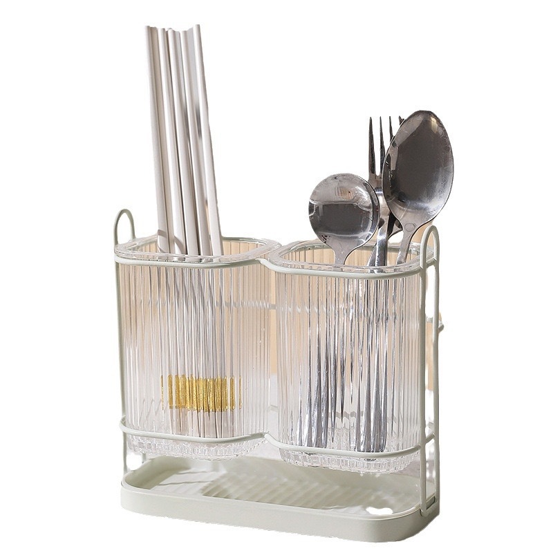 New Chopsticks Holder Wall Hanging Drain Storage Rack Multifunctional Chopsticks Spoon Storage Kitchen Household Punch-free Chopsticks Cage