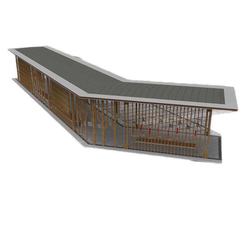 Cultural Corridor Outdoor Large Stainless Steel Gazebo Sculpture Manufacturer Garden Park Steel Structure Metal Corridor