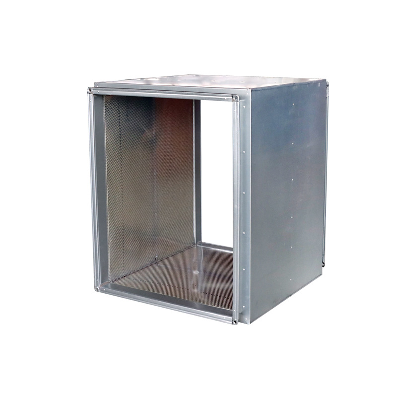 In stock square type static pressure box industrial fan galvanized plate silencer 304 fan pipe static pressure box