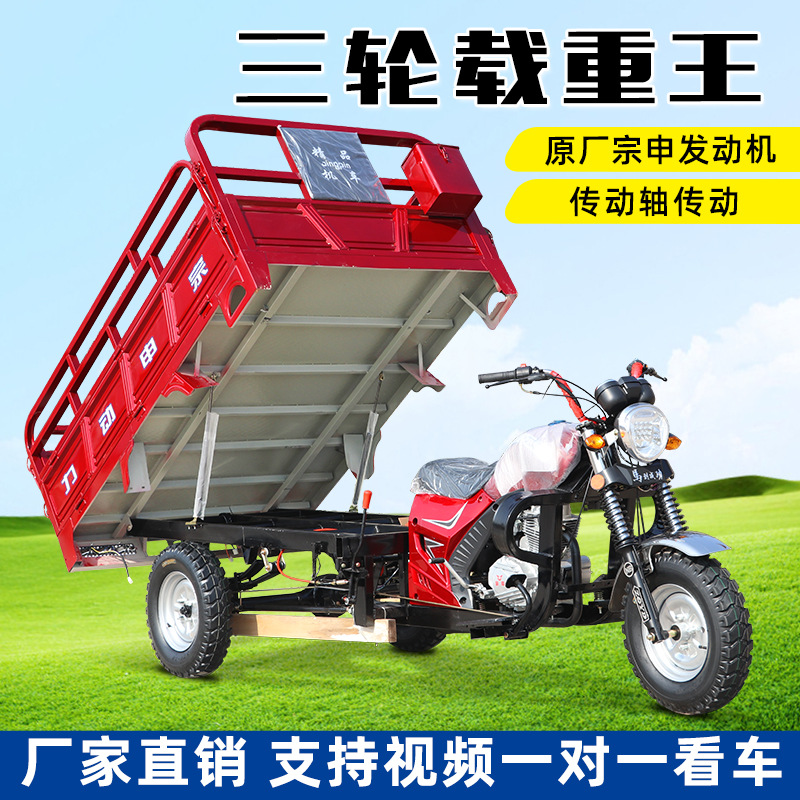 Export Foreign Trade Gasoline Three-Wheeled Motorcycle Zongshen Power Fuel Vehicle Freight Agricultural Dump Tricycle
