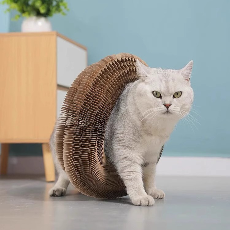 Accordion Cat Scratching Board Nest, Wear-Resistant and Non-Shedding Cat Toy, Self-Entertainment and Boredom Relief, Corrugated Paper Claw Grinding Board, Essential Supplies for Cats