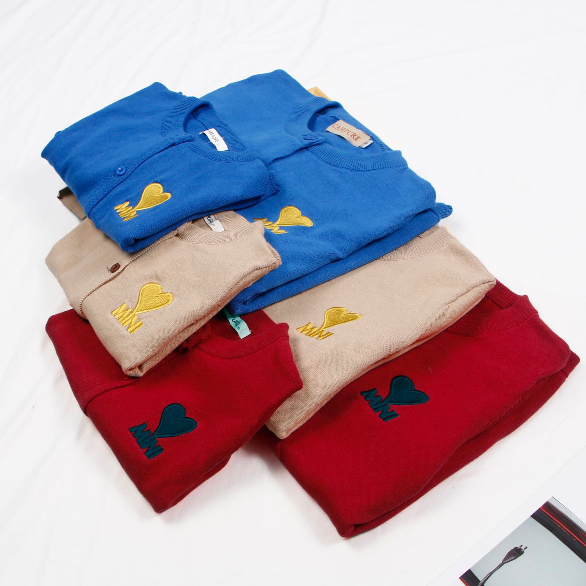 2024 New Year Love Parent-Kids Cardigan Jacket Knitted Children's Cotton Sweater Mini Love Sweater