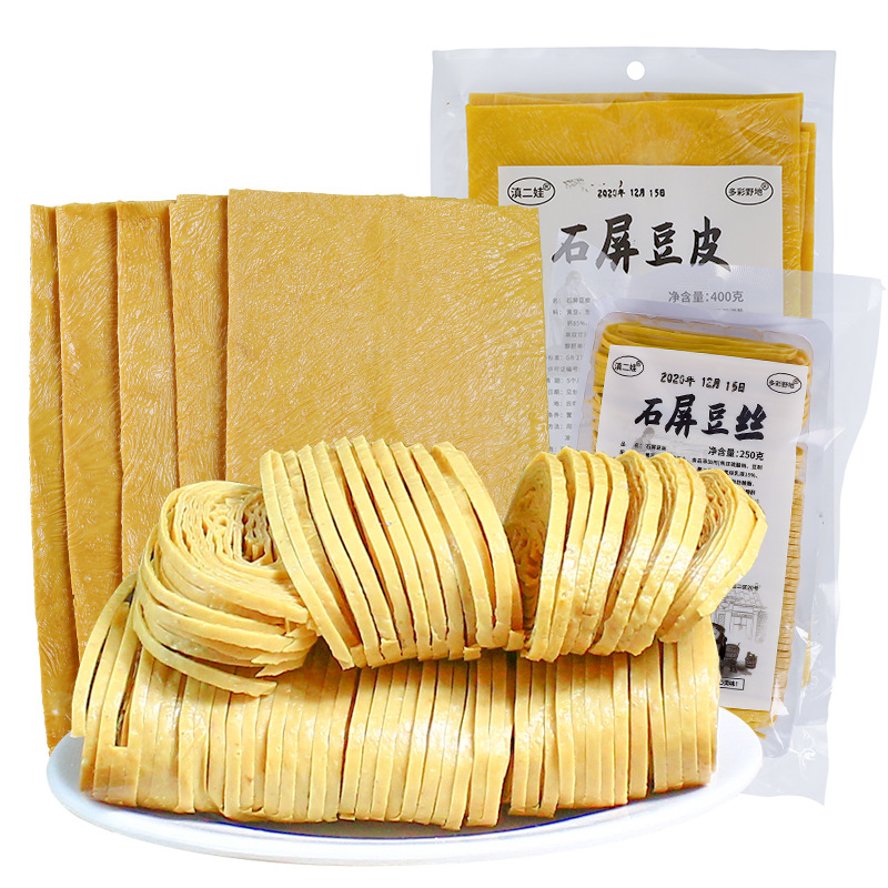 Dian Erwa Bean Curd Skin 400g Bean Strips 250g Wholesale Dried Bean Curd Bean Products Hot Pot Ingredients Cold Dishes Authentic