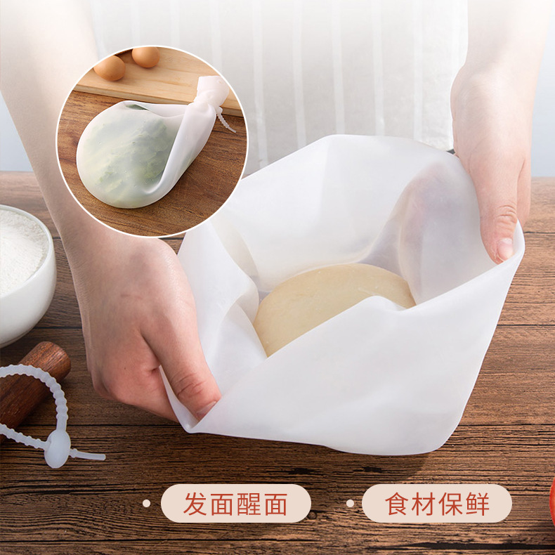 Cross-Border Food-Grade Silicone High-Elastic Kneading Bag Household Non-Stick Kneading Bag Multi-Functional Silicone Dough Bag