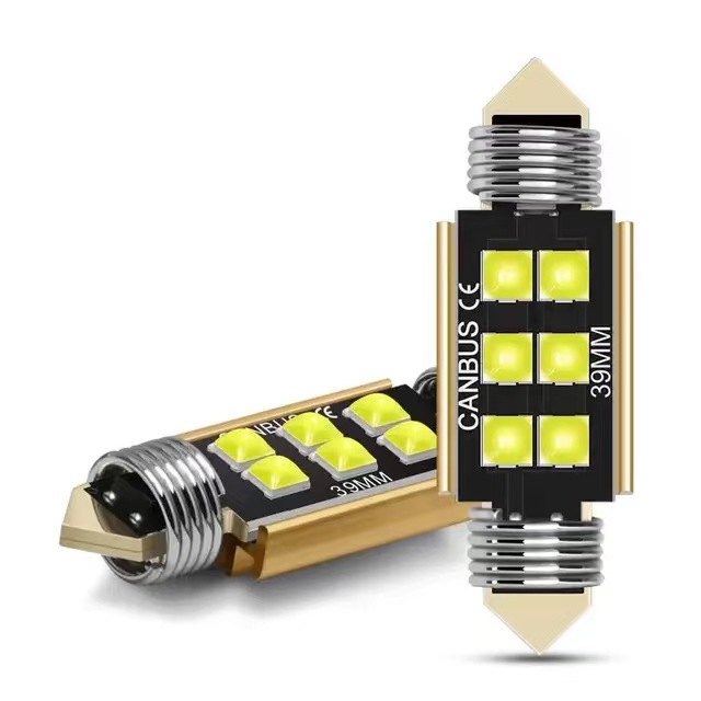 New Car Led Dual-Point Light 3030 6Smd Reading Light 31mm 36mm 39mm 41mm License Plate Light
