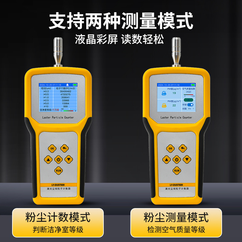 Laser dust particle counter handheld air quality dust particles clean environment test detector
