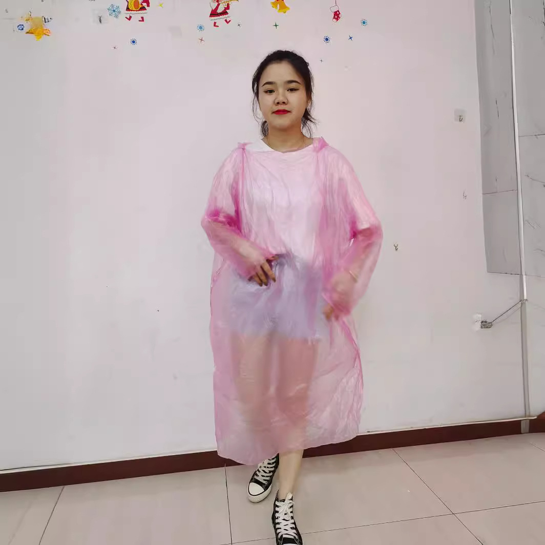 Disposable raincoat thickened extra large pullover raincoat drifting transparent outdoor activities factory wholesale