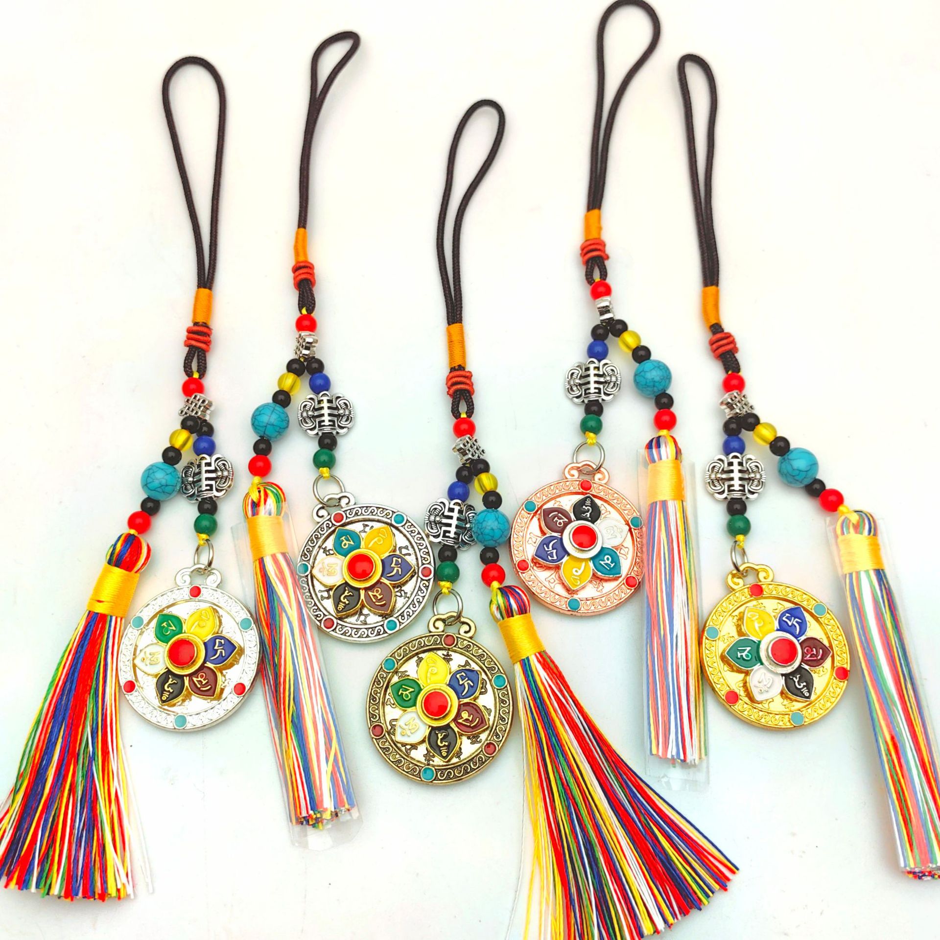 Украшения Тибета, вращающийся девятипалатный компас, подвеска для багажа с шестью словами и восьми удачами