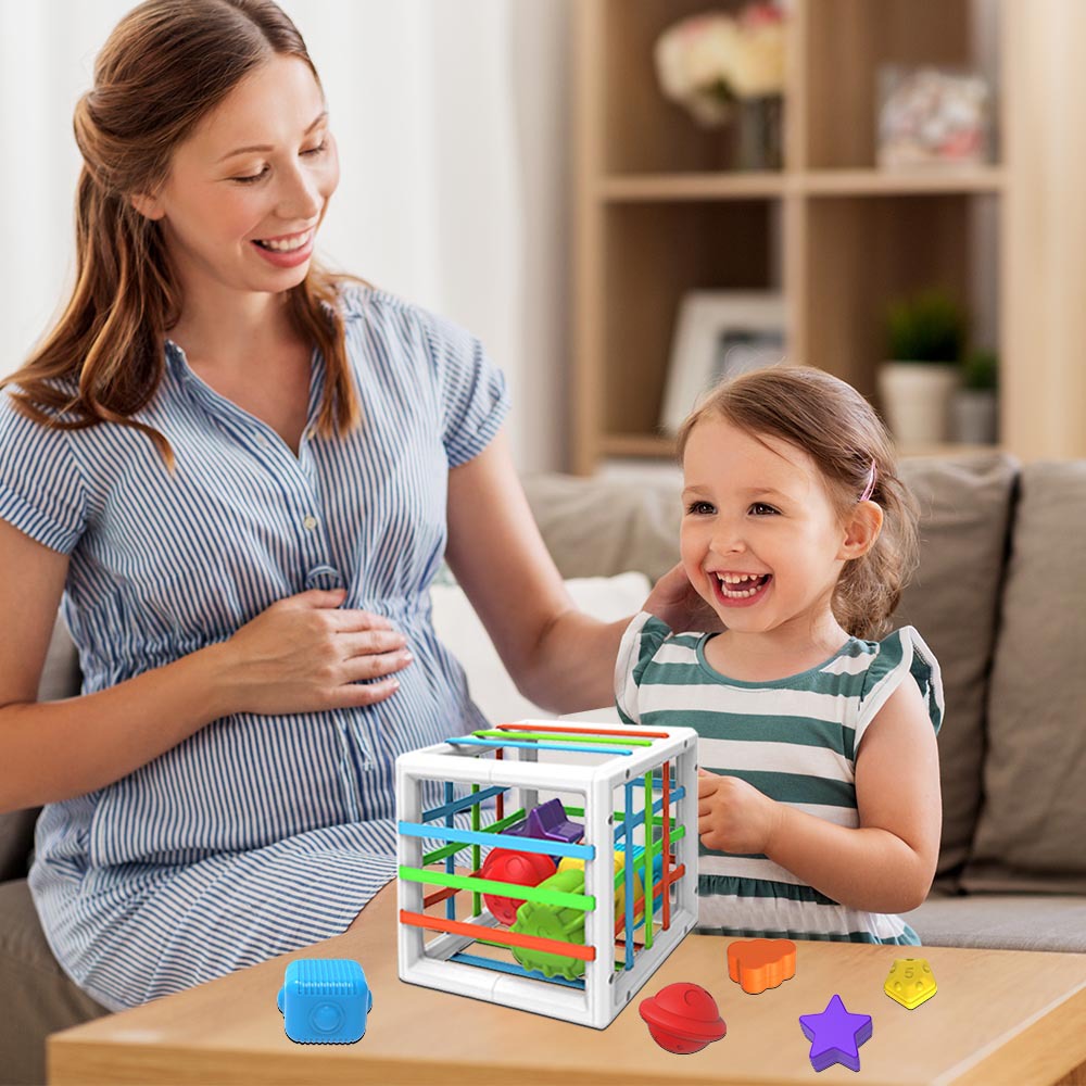 Spot Cross-Border Rainbow Cesele Toys Baby Early Education Shape Hand Fine Motor Training Square Toys