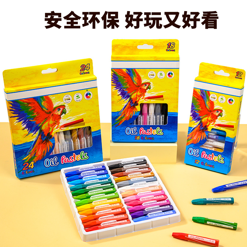 High-Quality Hongyao Environmentally Friendly Coloring 36-Color Hexagonal Oil Pastels Washable Painted Brushes Art Kidsren's Crayons