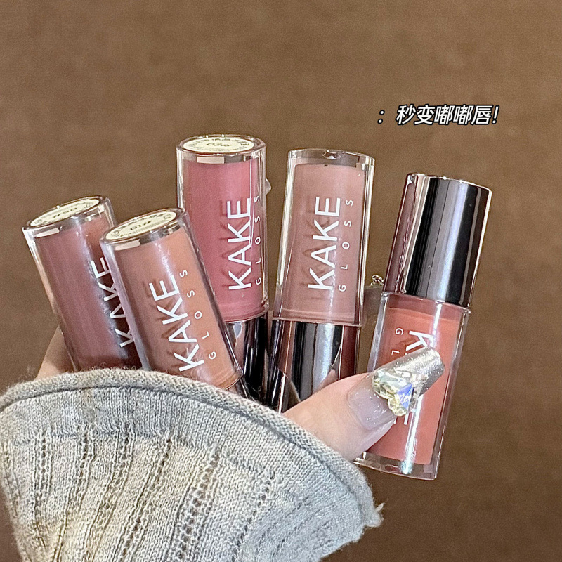 Kake Glass Crystal Lip Gloss Lip Essence Oil Beauty Liquid Lipstick Not Easy to Fade Lip Jelly Moisturizing Hydrating Layering Application