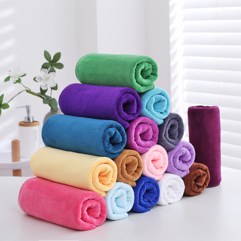 Beauty Salon Barber Shop Dry Hair Towel Hair Salon Baotou Housekeeping Cleaning Absorbent Thickened Microfiber Towel Wholesale