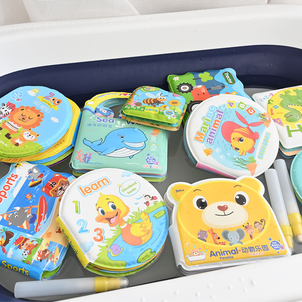 Baby Eva Bath Book, Infant Toy, Early Education Floating Book, Tear-Resistant Cloth Book, Baby Water Toy