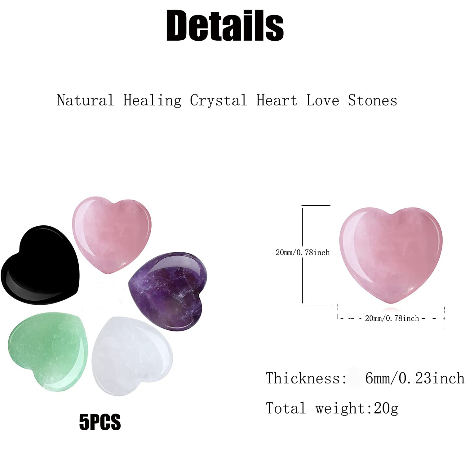 Cross-border Natural Crystal 20mm Love Stone Pendant Heart-shaped Peach Heart Gem Crafts Non-porous Peach Heart Wholesale
