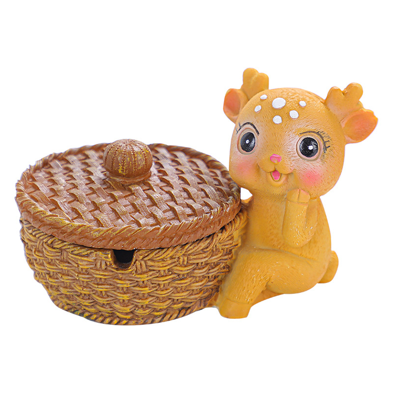 Cross-border foreign trade rabbit puppy animal ashtray home decoration trend cartoon resin ashtray creative cover