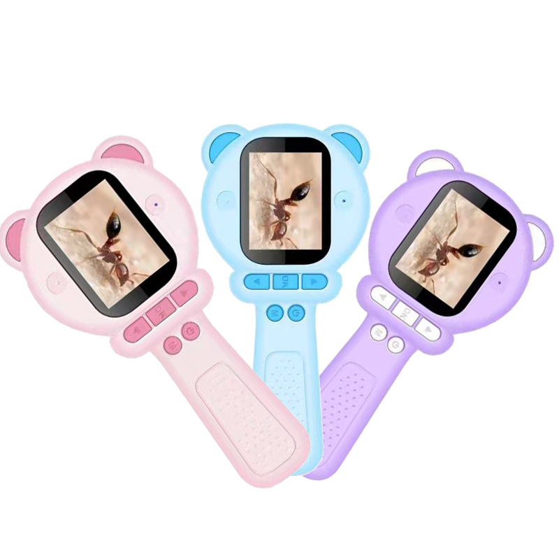 Children's Digital Magnifying Glass Handheld Portable Digital High-Power High-Definition Eye Protection Insect Plant Observation Cartoon Primary School Students