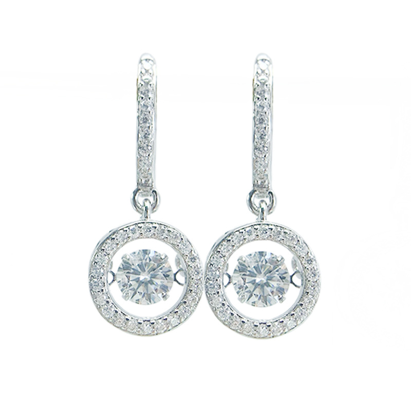 Sterling Silver Beating Heart Earrings Moissanite Smart Earrings Tremella Jewelry Elegant All-match 2022 New Fashionable Gift