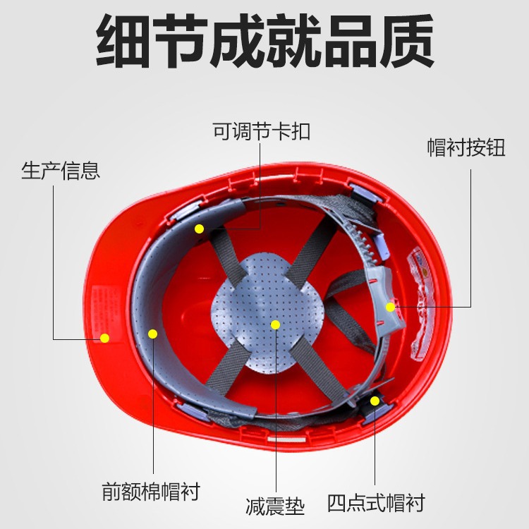 Safety Helmet Construction Site National Standard Thickened Breathable Fiberglass Construction Engineering Men's Summer Construction Leader Helmet Free Printing