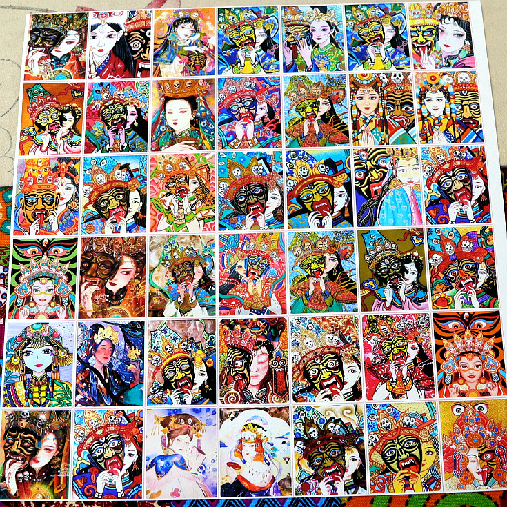 Индивидуальная живопись танки с золотой отделкой, оптовая продажа, жена Закирама, большая черная Тара, ручная работа