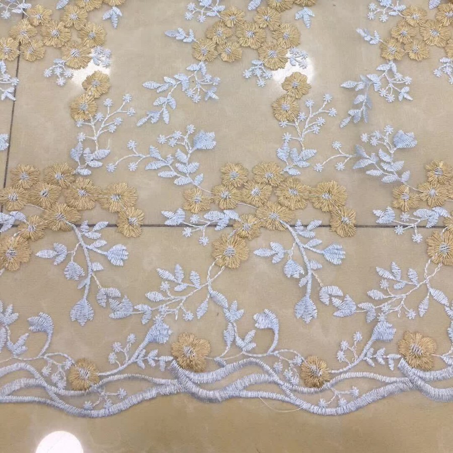 Factory direct spring and summer new mesh embroidery fabric embroidery lace women's clothing Chinese clothing children's clothing fabric