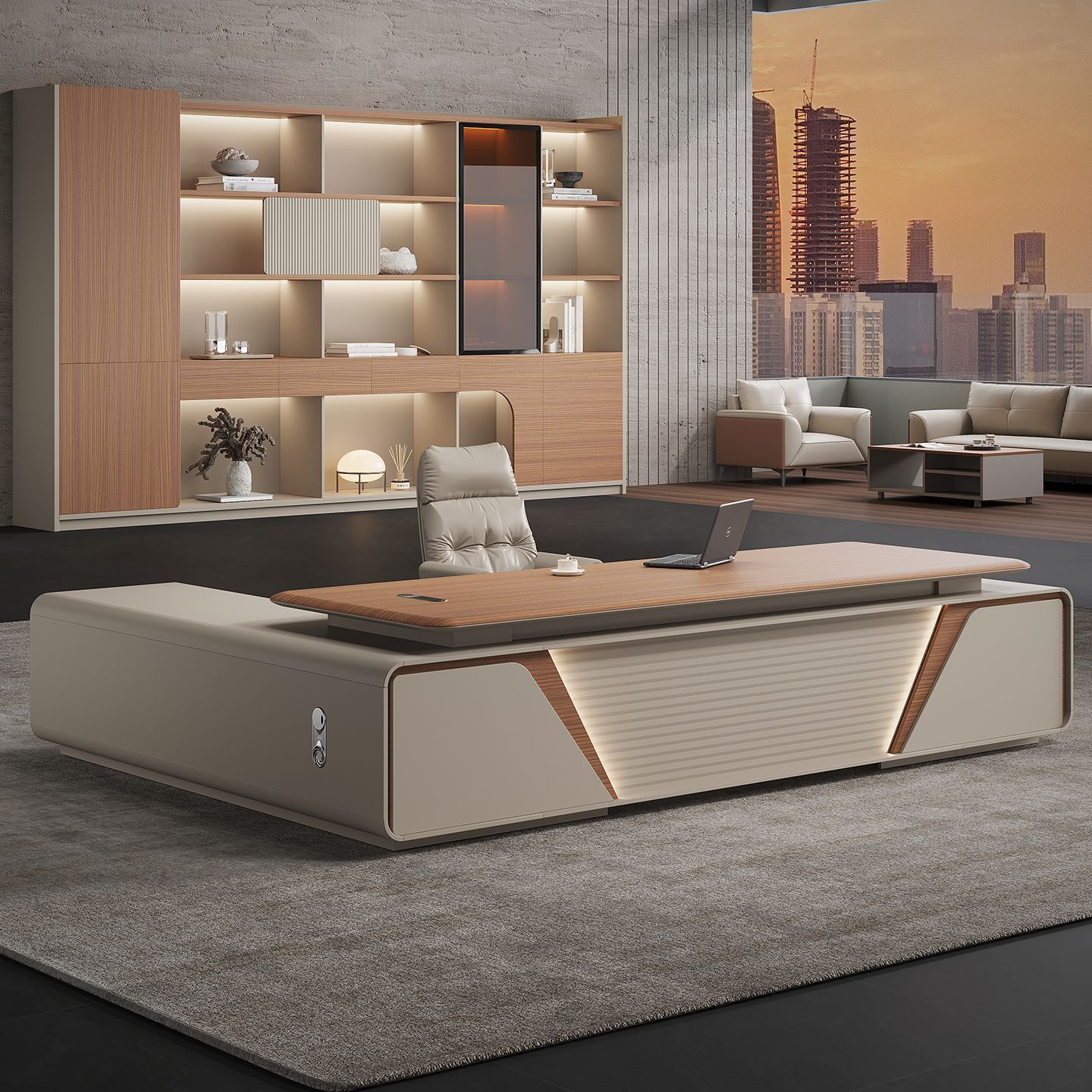 Легкий роскошный стол для начальника, высококачественный стол менеджера и стул, простая и современная технология, стол президента